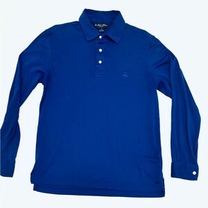 Brooks Brothers soft 100% cotton Men's Blue Long Sleeve Polo Shirt